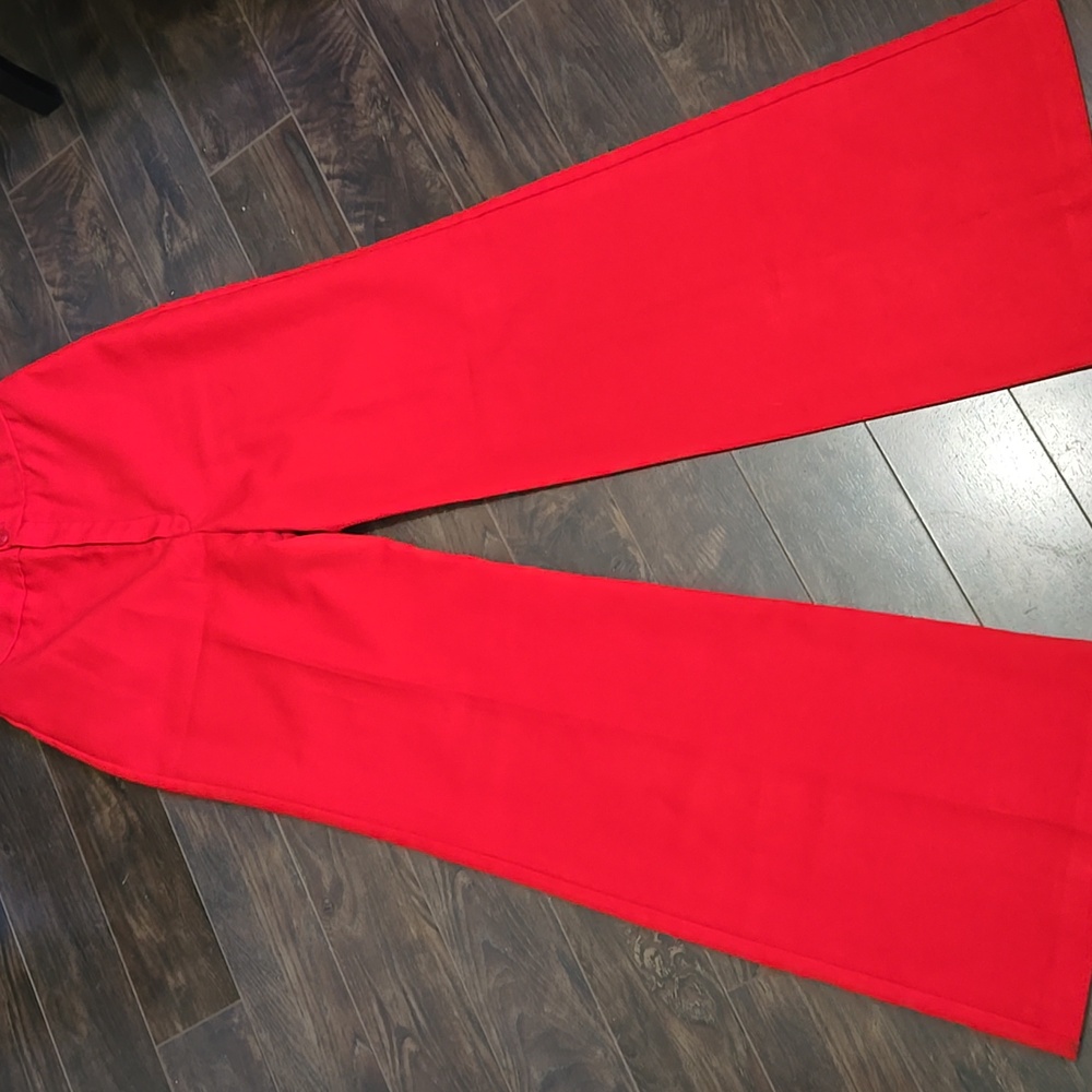 Epic 70s red high rise bells, handmade!